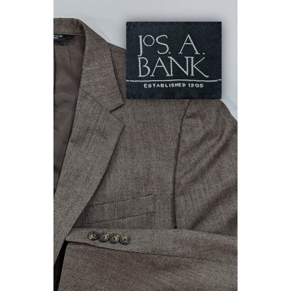 Jos. A. Bank Other - Jos. A Bank Blazer Coat Sport Jacket‎ Wool Cashmere Nailhead Brown 42R 46" Chest